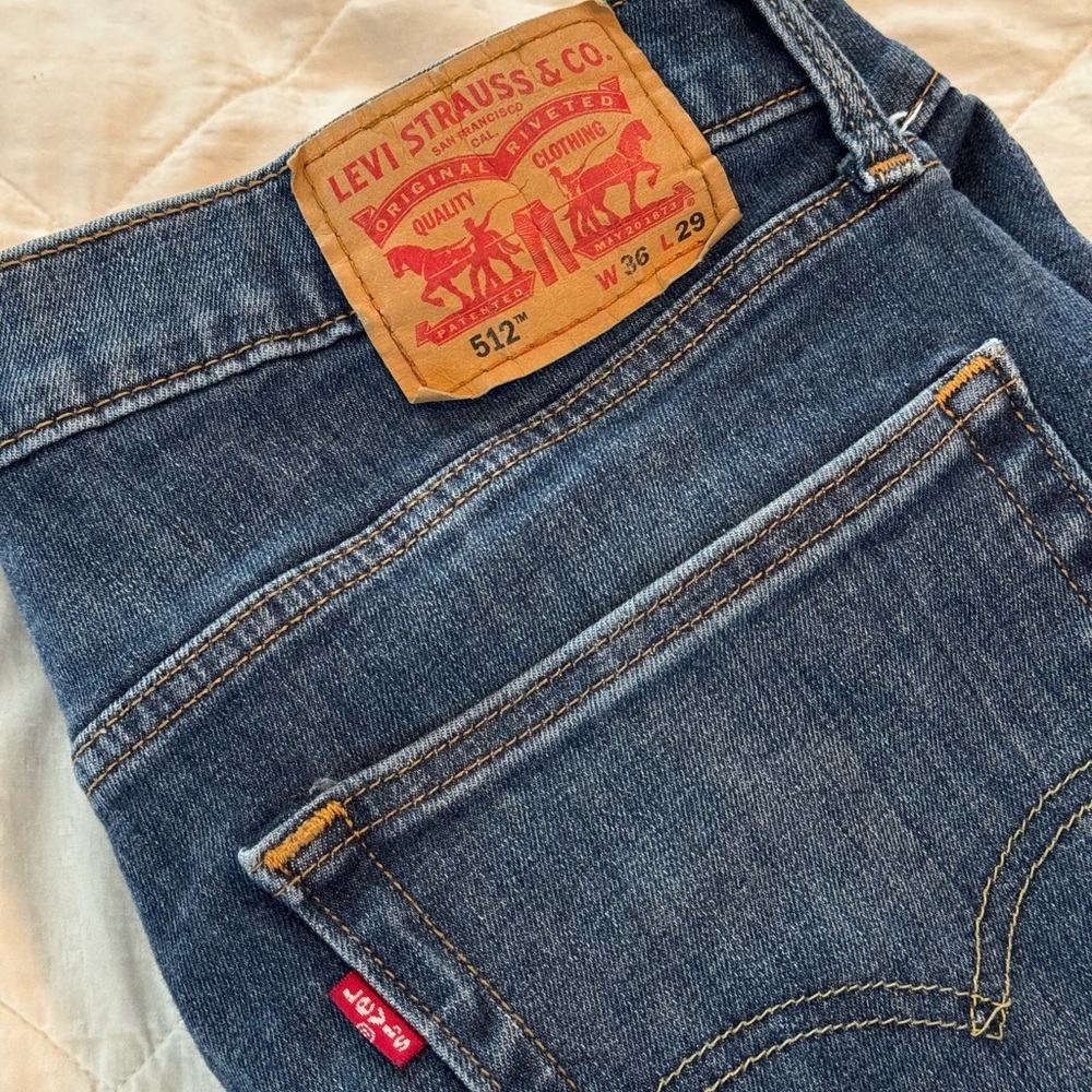 Levi's 512 Dark Blue Slim Fit Jeans - Picture 3 of 5